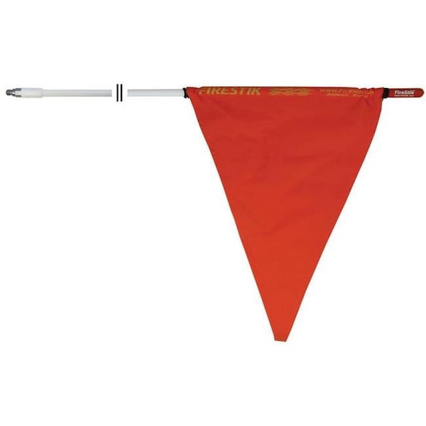 Firestik 5 ft. 0.38 x 24 in. Thread White Mast with Orange Safety Flag - F5-W
