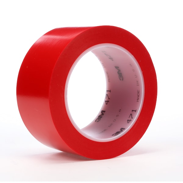 3M Vinyl Tape 471, Red, 4"x36 yd, 5, PK8 - 471