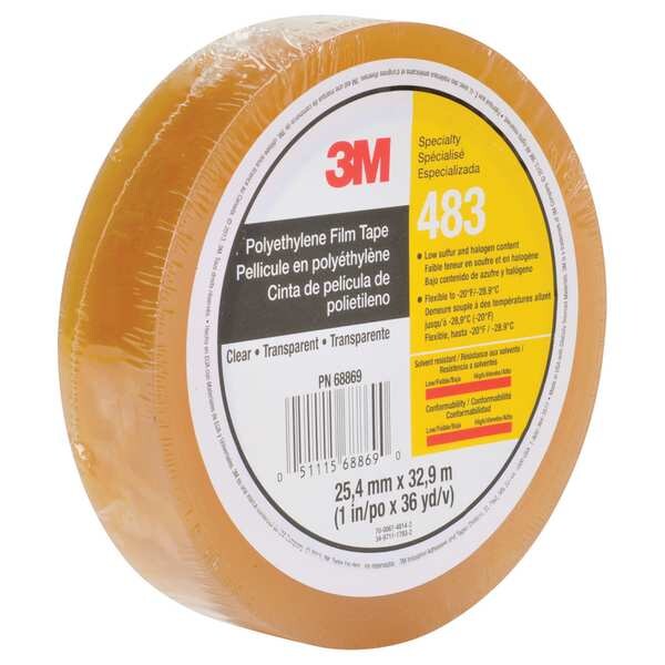 3M Film Tape, Polyethylene, Clear, 1In x 36 Yd - 483
