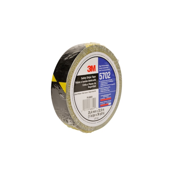 3M Marking Tape, Roll, 1In W, Black/Yellow - 5702
