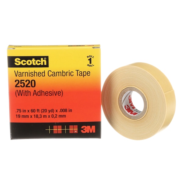 3M Electrical Tape, 8 mil, 3/4" x 60 ft., PK20 - 2520-3/4X60FT