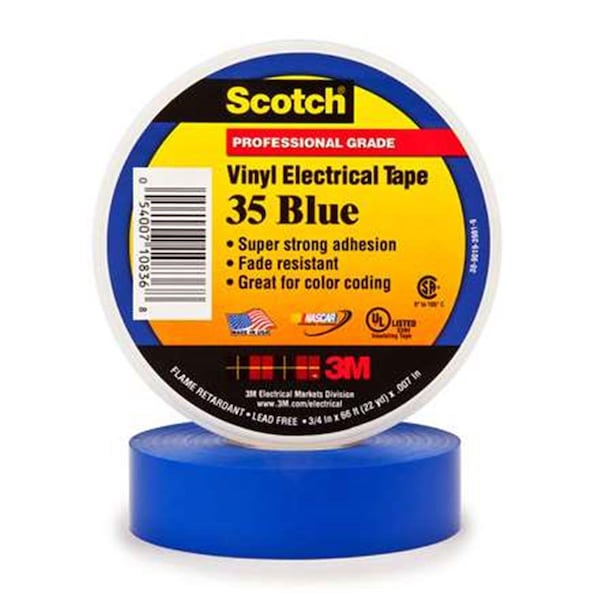 Defenseguard 0.75 in. x 66 ft. Blue 35 Electrical Tape, 10PK - DE3359501