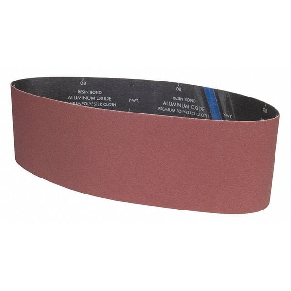 Zoro Select Sanding Belt, 6 in W, 48 in L, Coated, Aluminum Oxide, P80 Grit, Medium, YP0998W, Brown - 78072775312