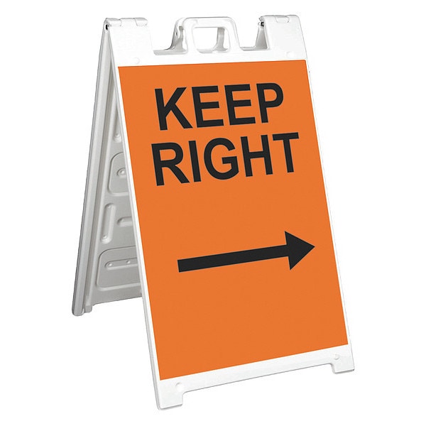 Zoro Select Barricade Sign, Plastic, Engineer, 45 in Height, 3 in Length, 18 lb, White - 130-WLGQ3601-OBEG