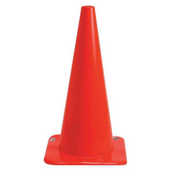 Brady Traffic Cone, Vinyl, Non-Reflective, 28 Height, 5 lb, Orange - 80112