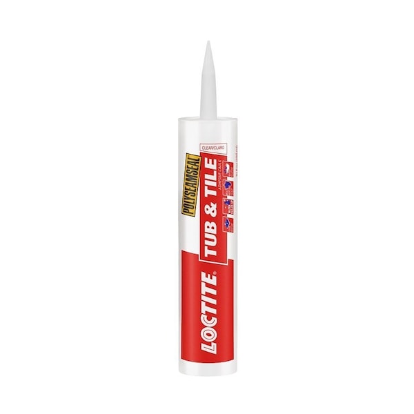 Loctite POLYSEAMSEAL Tub and Tile Adhesive Caulk, Clear, 20 to 170 deg F, 10 oz Cartridge - 2137997