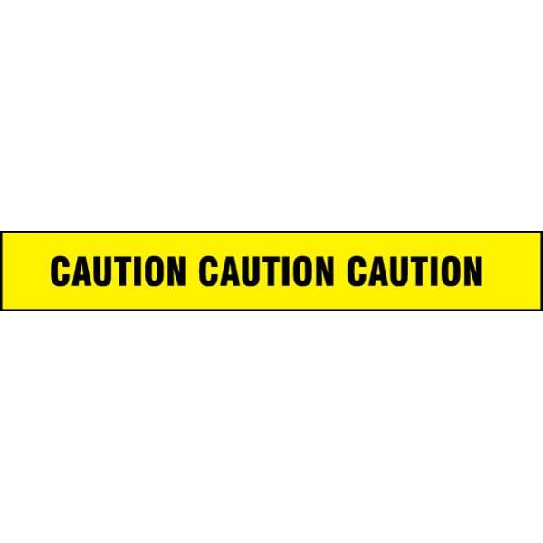 Zoro Select Barricade Tape, Caution, Yellow, 3 in Wide x 1,000 ft Length, Polyethylene, 4 mil - B3104Y16-200