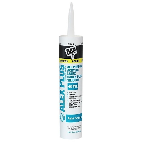 Dap 10.1 fl-oz, Cartridge, Clear, Acrylic Latex with Silicone Base - 18156