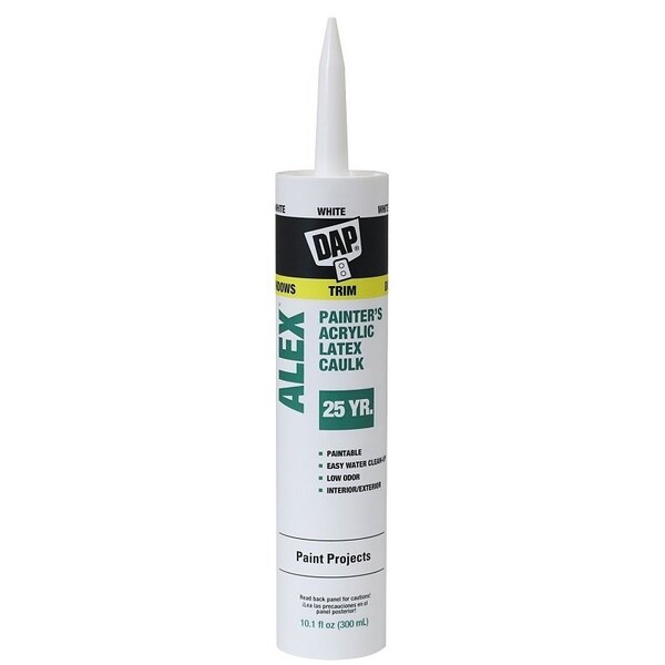 Dap 18670 Painter's Acrylic Latex Caulk, White, 40 to 100 deg F, 10.1 oz Cartridge - 7079818609