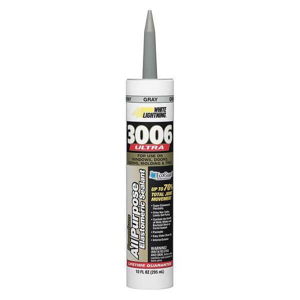 White Lightning Hybrid Sealant, 10 oz, Cartridge, Gray, Hybrid Base, 3006 Ultra - W11004010
