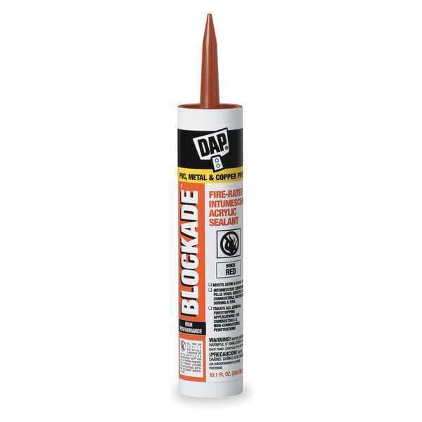 Dap High Performance Intumescent Acrylic Sealant, 10.1 oz, Cartridge, Reds, Acrylic Base - 18858