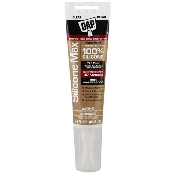 Dap 2.8 oz Silicone Max Premium Kitchen & Bath Silicone Sealant Clear - DA572517