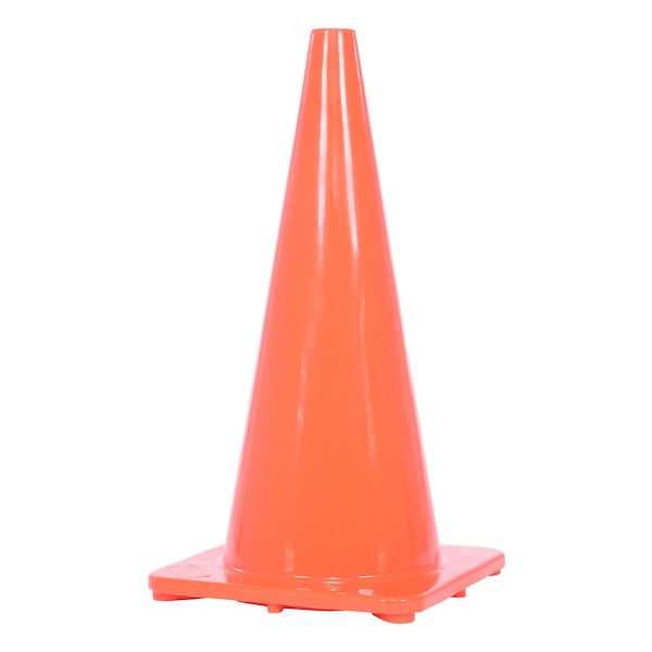 Vestil Standard Duty Traffic Cone, PVC, 27.5 in Height, 14 Length, 5, Orange - TC-28-SD