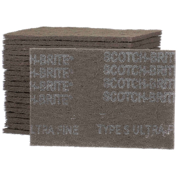 3M Scotch-Brite Ultra Fine Hand Pad 7448 6 x 9 Silicon Carbide ULF Grit-60 Pads - 7100089226
