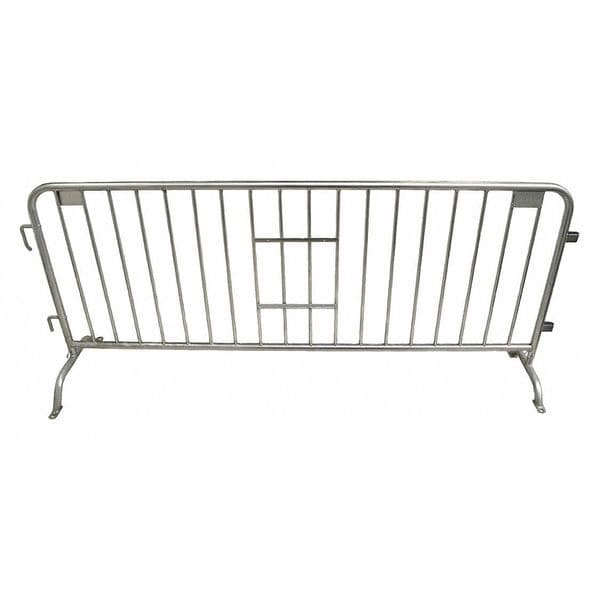 Tensabarrier Barricade, Steel, Not Retroreflective, 43 in Height, 96 in Length, 44 lb, Silver - 8003