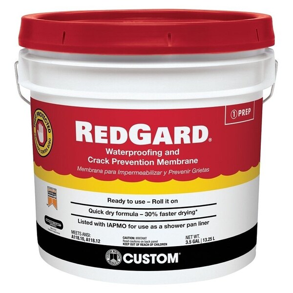 Custom Building Products CUSTOM REDGARD LQWAF3 Waterproofing and Crack Prevention, 3.5 gal Pail, Liquid, Red - LQWAF3