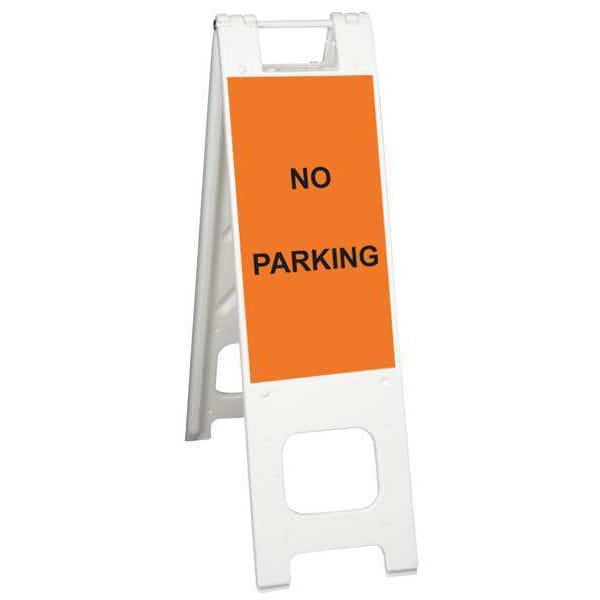 Zoro Select Barricade Sign, Plastic, Engineer, 45 in Height, 3 in Length, 11 lb, White - 150-WHLGK1093-OBEG