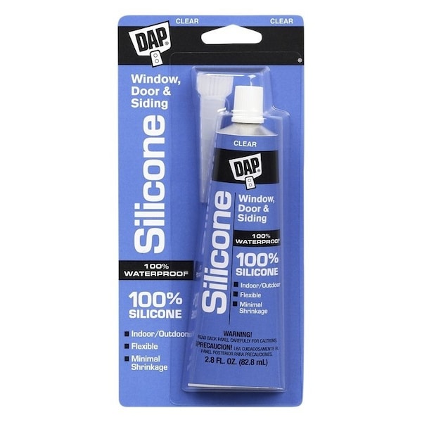 Dap 2.8 fl-oz, Squeeze Tube, Clear, 100% Silicone Base - 7079800753
