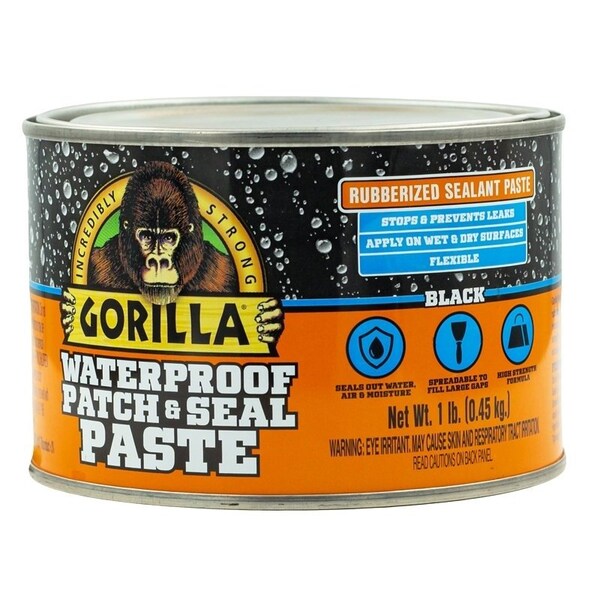 Gorilla Glue Patch and Seal Rubberized Sealant, Paste, Black, 1 lb - 109404