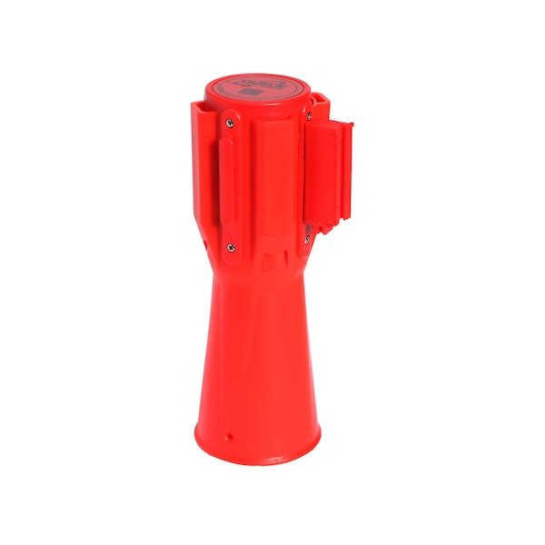 Queue Solutions ConePro 500, Orange, 12' Yellow/Black CAUTION-DO NOT ENTER Belt-YBC100 - CP500O-YBC120