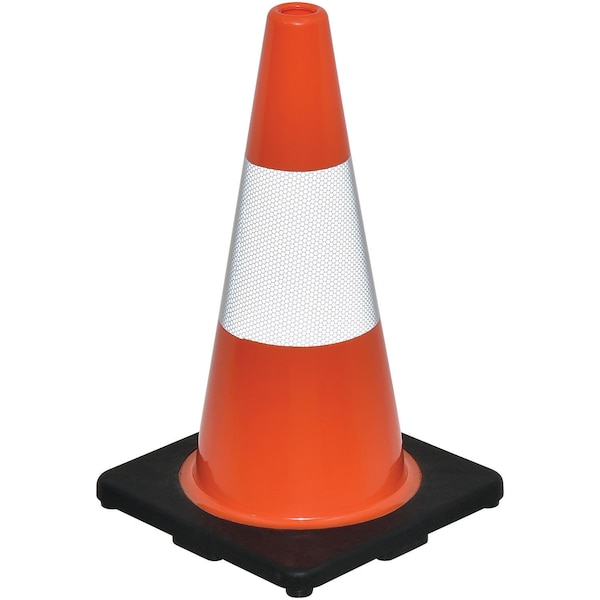Global Industrial Traffic Cone, Pvc, 18 in Height, 3, Orange - RC450SP-AB