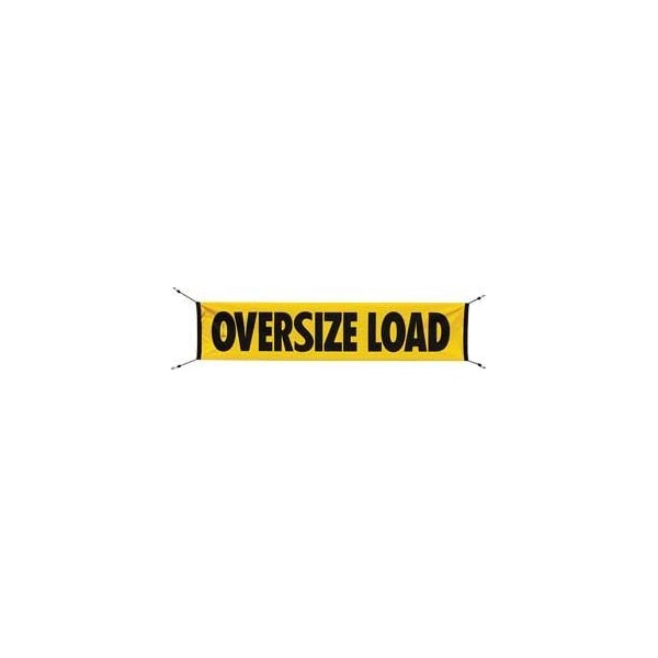 Safetruck By Ms. Carita 18X84-Oversize Load Banner With 2 Heavy Duty-18 Bungee, 12 Black Letter - AVB104