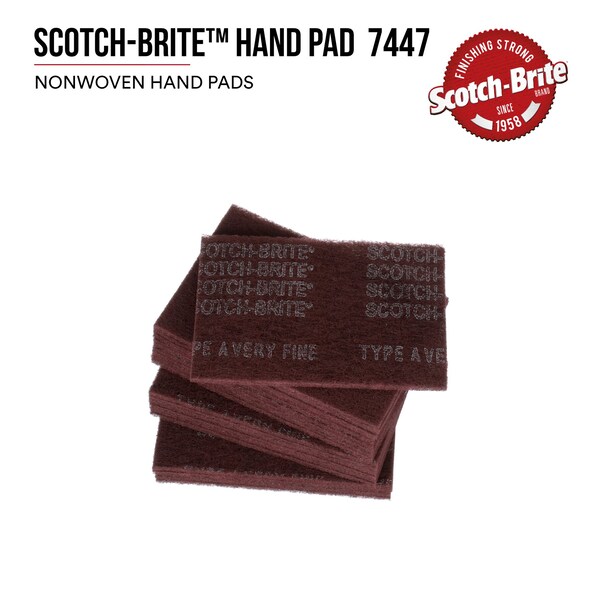 Scotch-Brite General Purpose Hand Pad Unbranded 7447, 3 in x 6 in VFN, 1700PK - HP-HP 7447