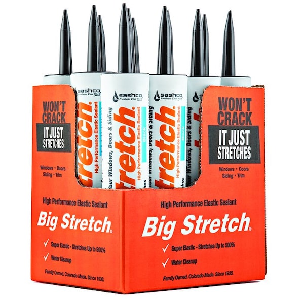 Big Stretch 10.5 Oz Sashco 10004 Black Big Stretch Water-Based Elastomeric Sealant - 10004