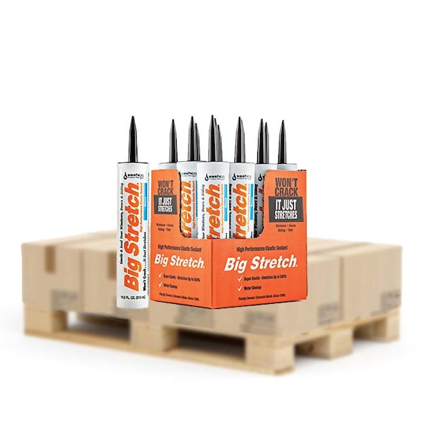 Big Stretch 10.5 Oz Sashco 10004 Black Big Stretch Water-Based Elastomeric Sealant - 10004
