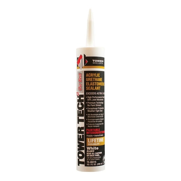 Tower Sealants Tower Tech 2 White Acrylic Urethane Sealant, 10.1 oz, 12PK - TO6671