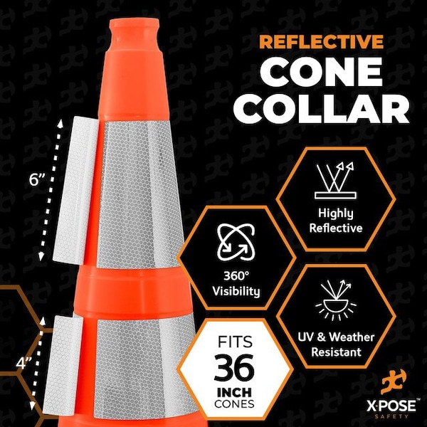 Xpose Safety Traffic Safety Cone, PVC, 36 in Height, 14 in Length, Orange - RC36-64-10-X-S
