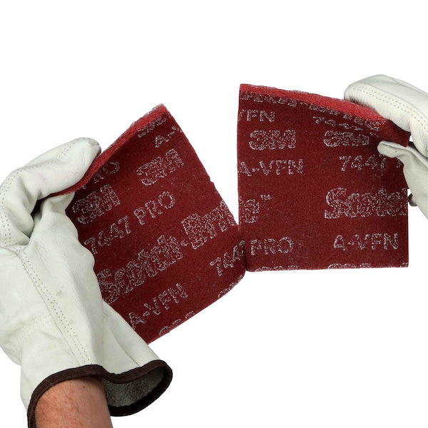 3M Scotch-Brite General Purpose Hand Pad 7447B 6 x 9 Aluminum Oxide VFN Grit-60 Pads - 7100112579