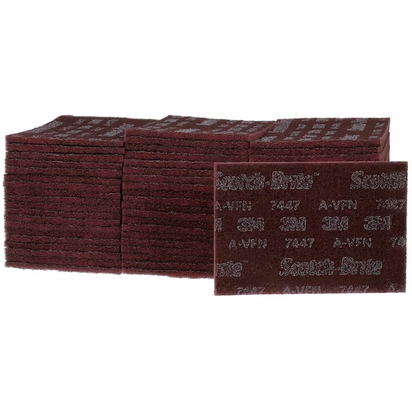 3M Scotch-Brite General Purpose Hand Pad 7447B 6 x 9 Aluminum Oxide VFN Grit-60 Pads - 7100112579