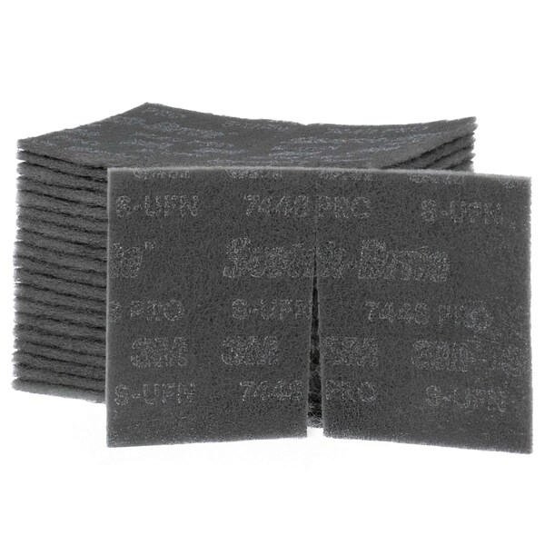 3M Scotch-Brite 7448 PRO Hand Pad 6 x 9 Silicon Carbide ULF Grit-20 Pads - 7100023340