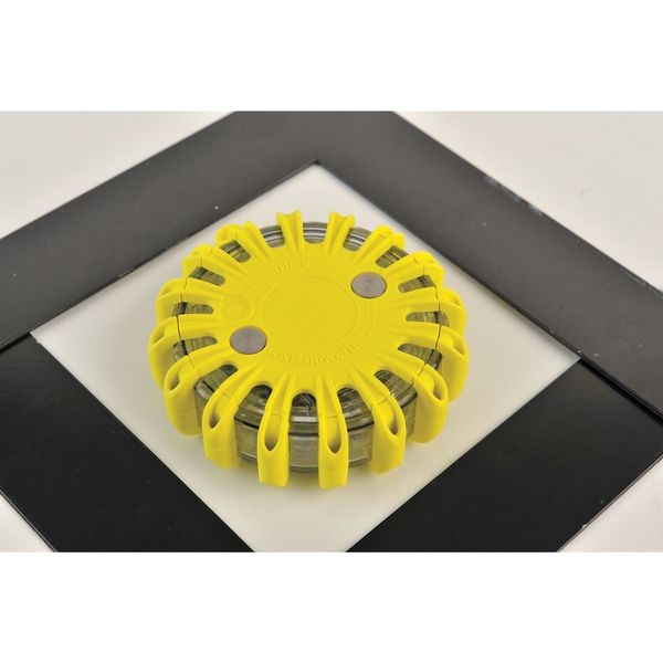 Powerflare LED Road Flare, Red LED, Yellow Shell, Polymer, 4 in Length, (1) Battery - PF210-R-Y