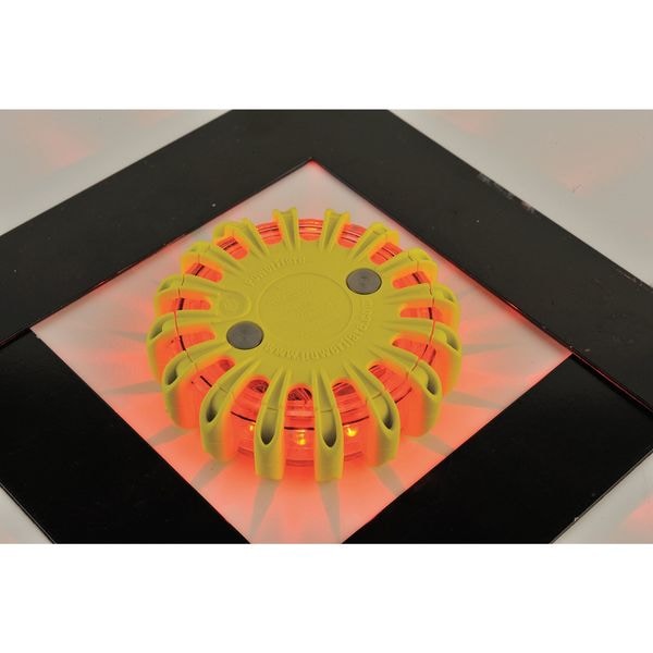 Powerflare LED Road Flare, Red LED, Yellow Shell, Polymer, 4 in Length, (1) Battery - PF210-R-Y