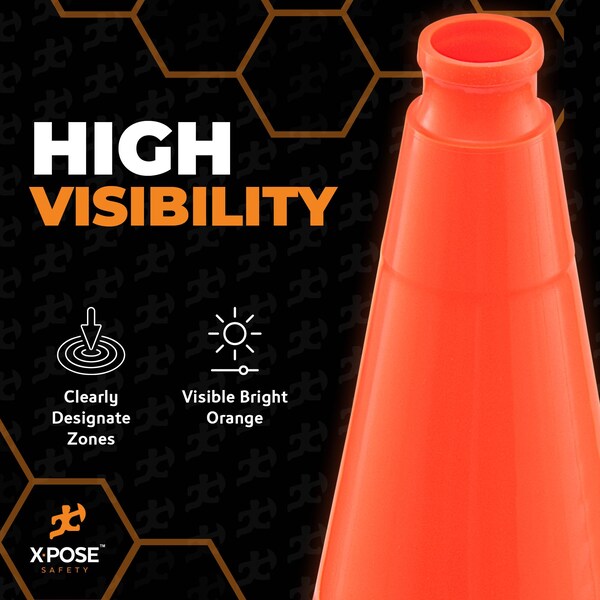 Xpose Safety Traffic Cone, PVC, 28" Height, Orange - OTC28-8-X