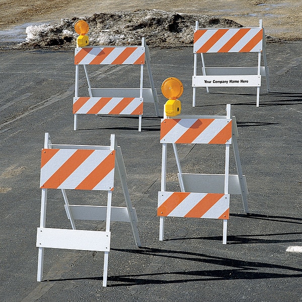 Zoro Select Type 1 Barricade, EGR Sheeting, Not Retroreflective, 41 in Height, 41 in Length, 15 lb - 97-03-001-44