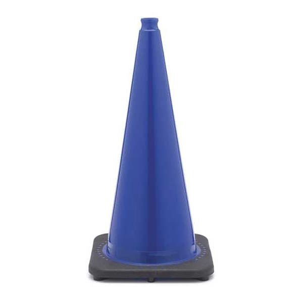 Zoro Select Traffic Cone, PVC, Non-Reflective, 28 in Height, 7 lb, Blue - RS70032C-BLUE