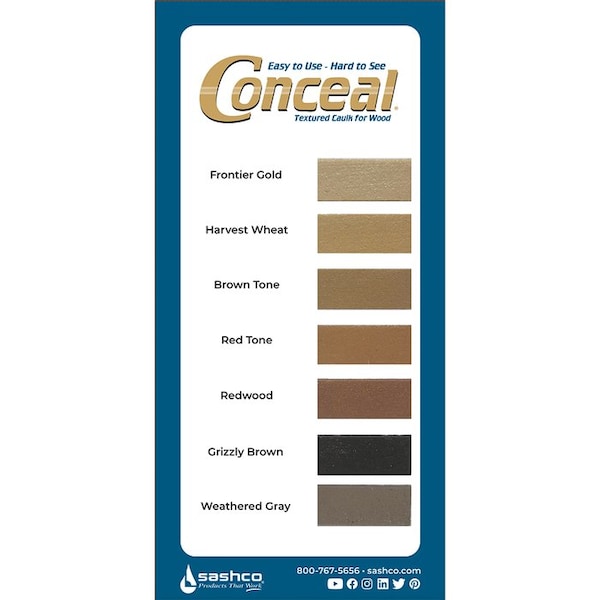 Conceal 10.5 Oz Sashco Harvest Wheat Water-Based Textured Caulk, 12PK - 46040