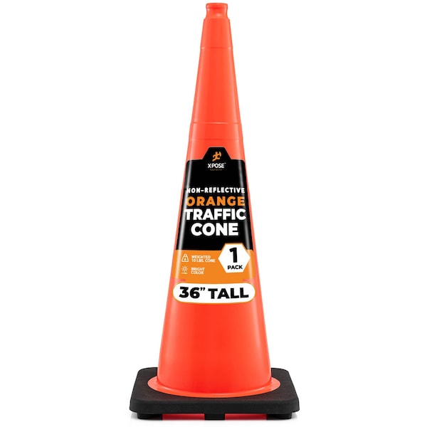 Xpose Safety Traffic Cone, PVC, 36" Height, Orange - OTC36-1-X