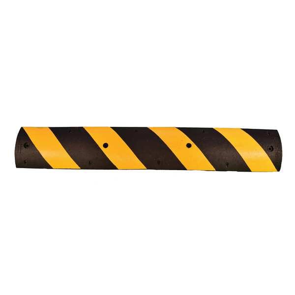Cortina Safety Products Speed Bump, Rubber, 6 ft Length, Yellow Stripe - 2055SB