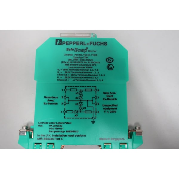 Pepperl Fuchs Safe Snap Barrier Safety Relay - 71816 Z787