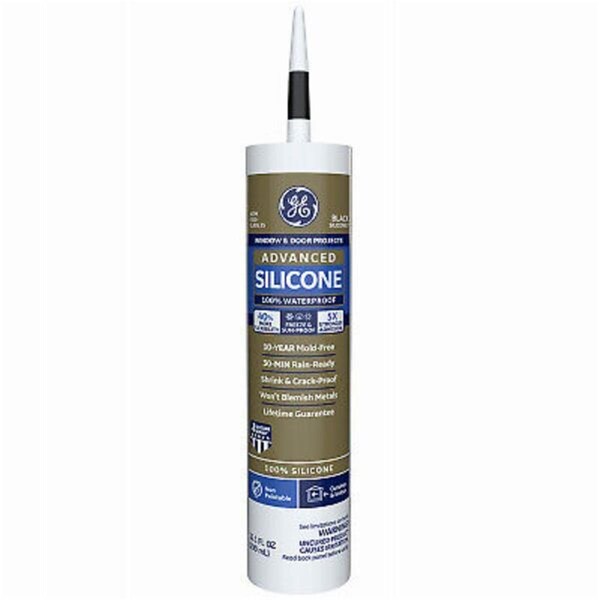 Henkel Ge Products 10.1 oz Advanced Silicone 2 Window & Door Sealant Black, 12PK - 510453