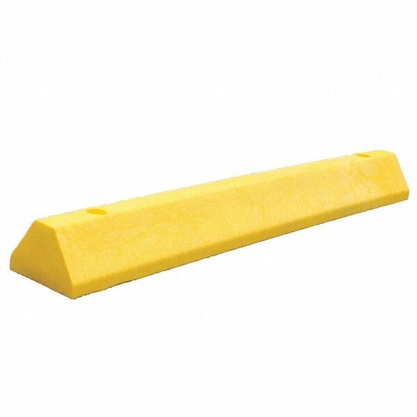 Plastics R Unique Parking Block, Deluxe, 4 ft., Yellow, Lags - D4PBY-LAGS
