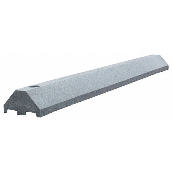 Plastics R Unique Parking Blocks, 3 in Height, 4 ft Length, Ultra Charcoal - ULTRA3648PBCG-SPIKES