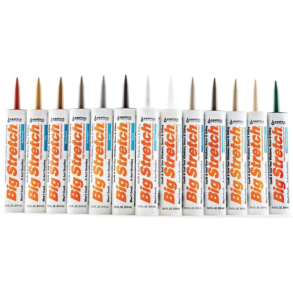 Big Stretch 10.5 Oz. Sashco Sandstone Water-Based Elastomeric Sealant, 12PK - 10080