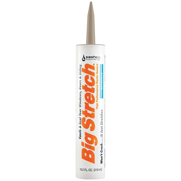 Big Stretch 10.5 Oz. Sashco Sandstone Water-Based Elastomeric Sealant, 12PK - 10080