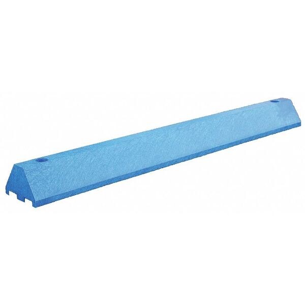 Plastics R Unique Parking Blocks, 4 in Height, 4 ft Length, Ultra Blue - ULTRA4648PBBL-SPIKES