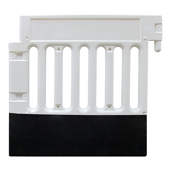 Zoro Select Pedestrian Barricade, Polyethylene, 51 lb, White - CSP-SW38-W-ADA35B